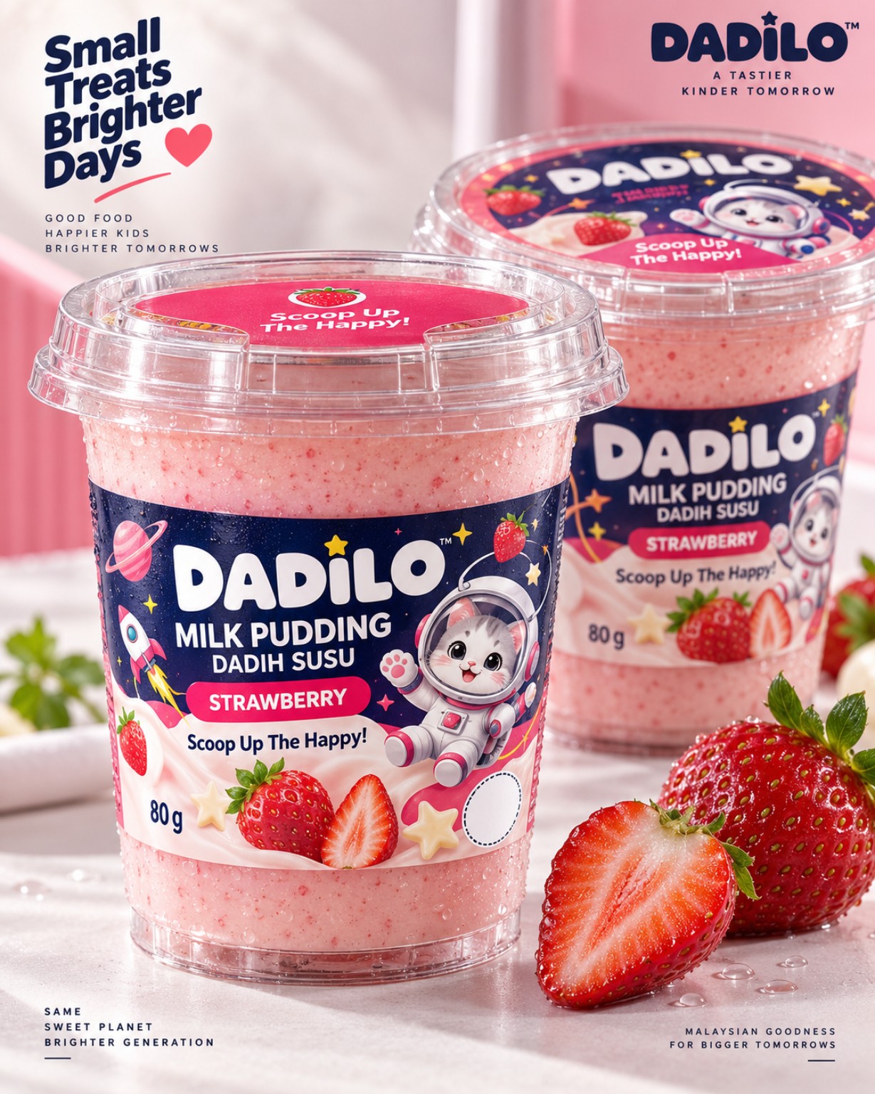 Dadilo Milk Pudding perisa Strawberi